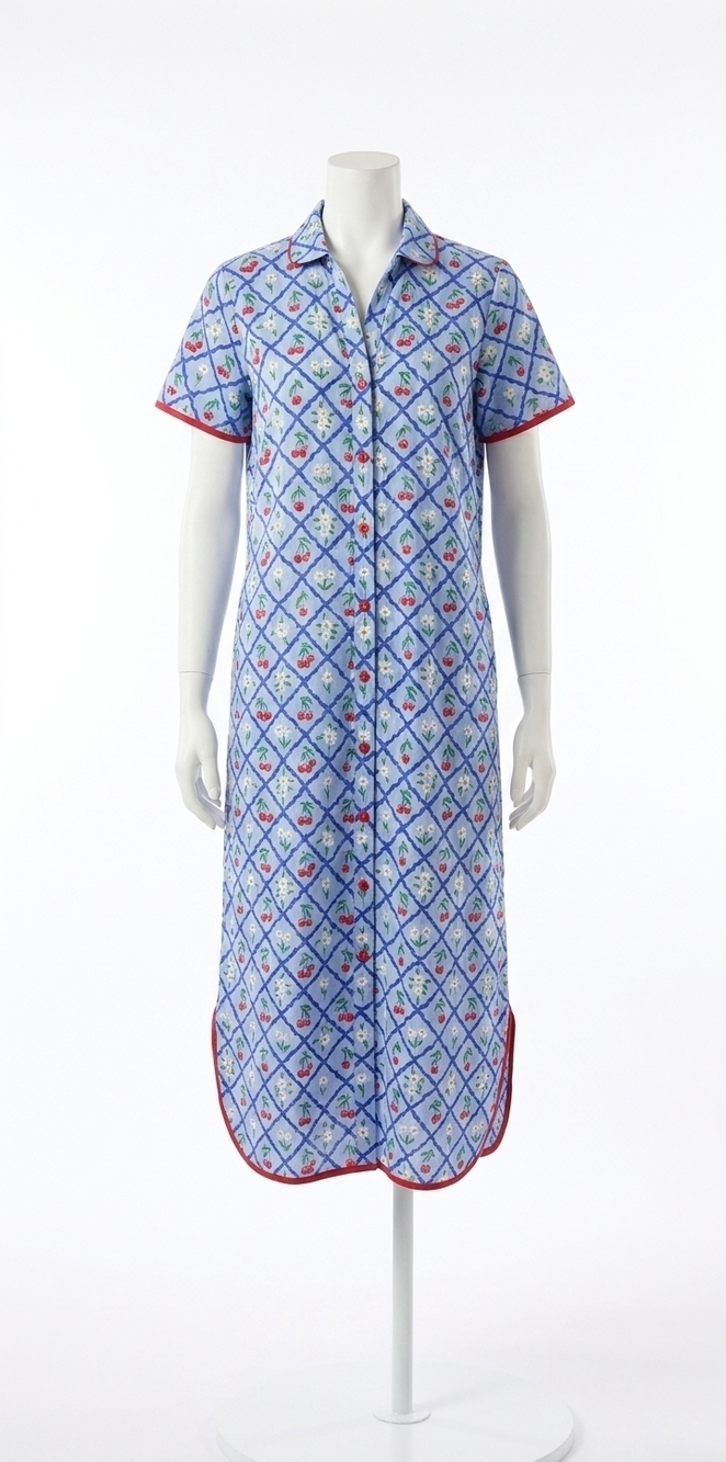 NEW ALDEN ADAIR josie dress in lt blue cherry
